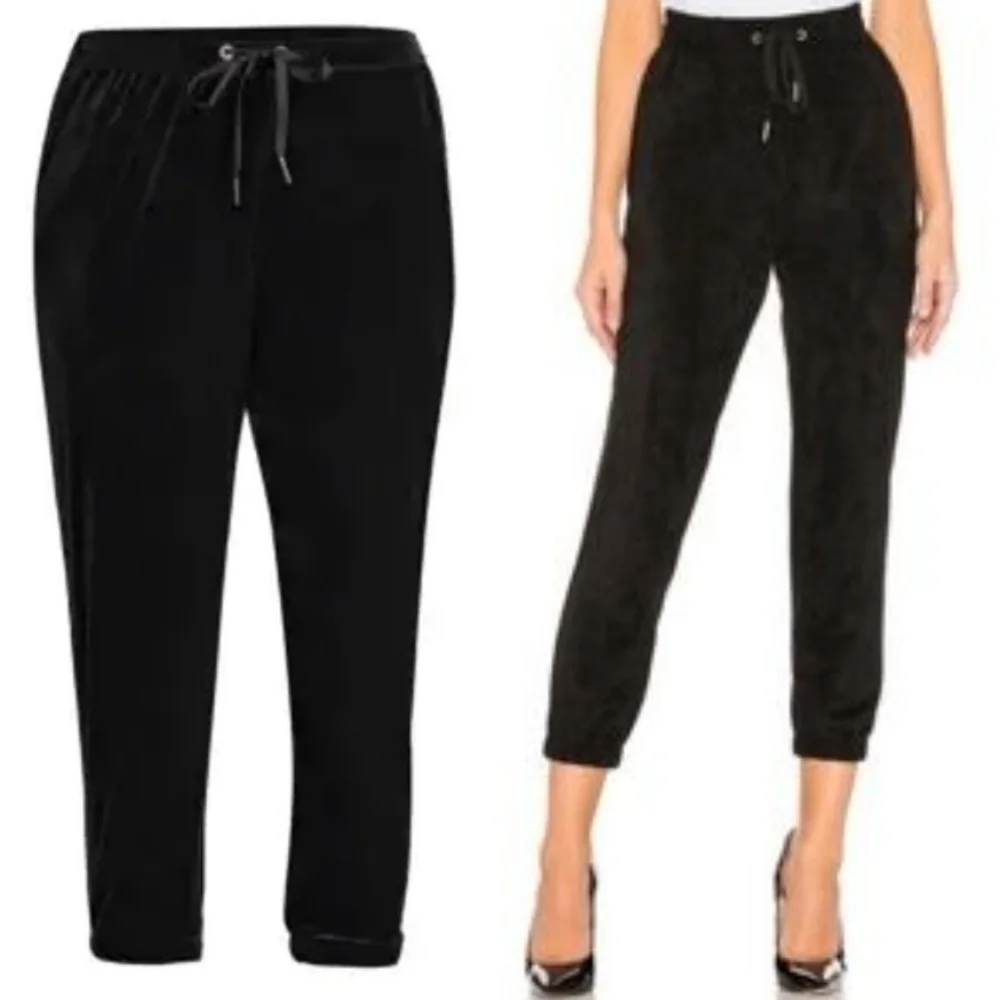 N:PHILANTHROPY // sorrel cropped black velvet jogger pants